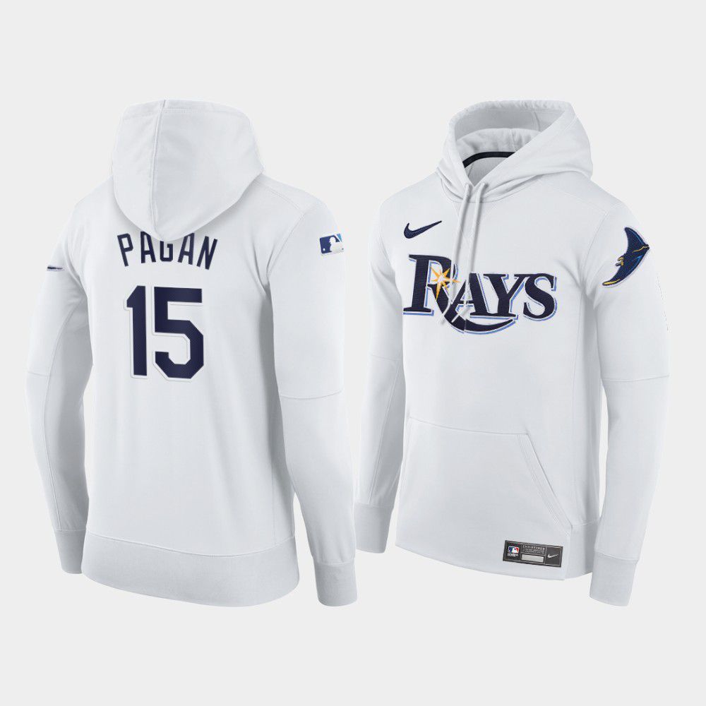 Men Tampa Bay Rays #15 Pagan white home hoodie 2021 MLB Nike Jerseys